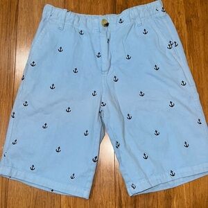 Jack Thomas boys flat front blue shorts & navy embroidered anchors sizes 10 & 16